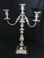 Large Georgian Antique Silver Plated Rococo Candelabra/Candlestick c1820s