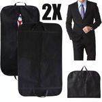 2x Zip Up Hanging Suit Dress Coat Garment Bag Clothes Cover DustProof Storage UK