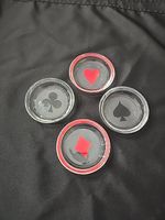 Vintage Glass Coasters Or Ash Trays By Federal Glass Mid 50's With Poker Designs