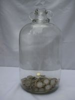 Large Glass Bottle Money Jar Box Piggy Bank Saving Takes £2 Coins Moneybox 4.5l