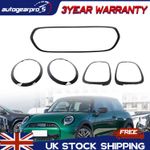 For Mini F55 F56 F57 Headlight Taillight Bumper Grille Surround Trim Gloss Black
