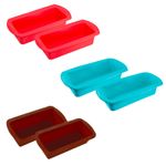 Silicone Loaf Mould Tin Non Stick Rectangle Baking Oven Pan Tray Bread Mold 2PK