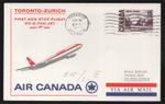 Canada First Flight Toronto - Zurich DC-8 1972 Cover. Airplane