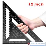 12 INCH Triangle Ruler Metric Aluminum Alloy Angle Measuring Woodworking Tool