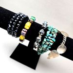 Vintage Bracelet Lot Turquoise Chip Abalone Bead 10 Commandments