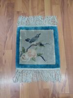Handmade Bird Rug Bamboo Silk Chinese Rug Pictoral Cushion Decor Rug G