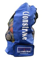 Football Sack Rugby Ball Carry Bag inc Pocket, by Lionstrike, holds 13-15 balls
