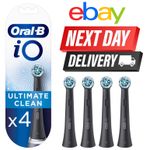 Oral-B iO Ultimate Clean Replacement Toothbrush Heads Electric Pack of 4 Black