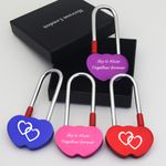 Personalised Padlock Double Heart Engraved Love Lock Anniversary Wedding Gift
