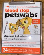 Petkin Pet Dogs And Cats Blood Stop Swabs, Styptic Solution - 24 In Pack