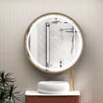 Avenza Cabinet Framed Bathroom Mirror Brushed Brass Frontlit  LED