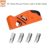 Chamfer Plane for Woodworking with 4 Cutter Heads ,Edge Corner Flattening Tool