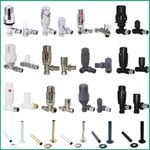 Thermostatic TRV Angled/Corner/Straight Lockshield Radiator Valves Set One Pair