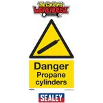 Sealey SS62V10 Worksafe Danger Propane Cylinders Safety Sign - Self-Adhesi