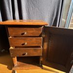 Antique Edwardian Oak Smokers Cabinet Desktop Tabletop Drawers Missing Lock