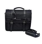 Samsonite Black Leather Mix Travel Laptop Briefcase Shoulder Messenger Bag