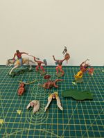 Vintage Britains Swoppet Wild West Native American Warriors figures parts 