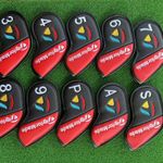 2025 -10Pcs Golf Club Iron Head Covers Leather Magnetic Black/Red/White