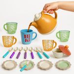 Tea Set for Kids 20 PCs Afternoon Tea Party Set with Teapot Pretend Playset Toy