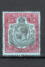 Bermuda 1927 2s 6d black and carmine/pale blue King George V  SG 89 FU