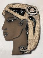 Vintage Tekt Pottery Estonian (Soviet Era) MCM Ceramic Girl Wall Plaque