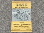* COVENTRY v LEICESTER 29/9/62 speedway programme.