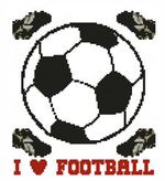 I Love Football Complete Counted Cross Stitch Kit 8" x 7"