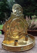 LARGE DUTCH BRASS CANDLE SCONCE HOLDER 18th/19th CENTURY