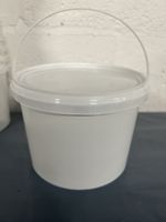 20 x 2.5 LITRE PLASTIC BUCKETS WITH HANDLE & SNAP LID. WHITE… ROUND…CHEAP PRICE…
