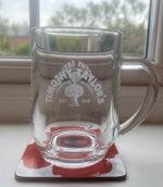 Timothy Taylor - Glass Pint Tankard / Mug - Etched