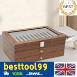 3Layer Fountain Pen Box 34-Slot Fountain Pen Display Box Wooden Pen Display Case