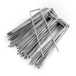 Keplin Garden Pegs Heavy Duty Durable Galvanized U-Shaped Metal Pegs 15cm
