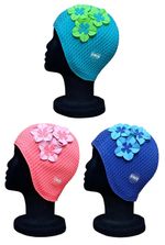 CHEX Treviso Waffle Bubble Floral Ladies Classic Open Water Thermal Swimming Hat