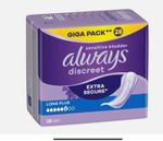 Always Discreet Giga Pads Long 28 Pack Incontinence Bladder Leak Protection