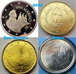 San Marino coin 20 50 cents 1 2 euro 2024 towers saint microstate 1€ 2€ UNC