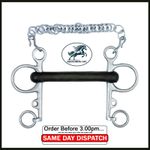 Hard Rubber Mouth Pelham Bit with Chain Equestrian Life Ltd ® Horse Bits