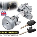 Ignition Lock + Door Lock Barrel +2X Keys Left For Ford Fiesta VI MK7 2008-2013