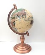 Mini Rotating World Globe W Bronze Stand - Good Condition