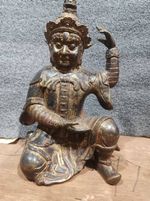 Antique Tibetan Buddhism Temple Bronze Gilt King of Heaven Buddha Statue