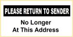 50x Return to Sender Labels Not Known At Address Self Adhesive Stickers Envelope