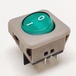 2PCS FOR PRONIC R2 Rocker Switch 15A 4 Feet Round Green Light Switch R21-22C-36