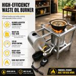 Waste Oil Stove Oil Burner DC 12V for Outdoors Cooking Heating Fire Power Adjust