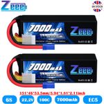 2xZeee 6S LiPo Battery 22.2V 7000mAh EC5 100C for RC Car Truck Desert Racer Tank