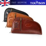 TOURBON Leather Pistol Protective Case Handgun Storage Bag Padded Revolver Slip