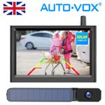 AUTO-VOX Car 5" Monitor Wireless Solar Reversing Rear View Camera Parking Kit UK