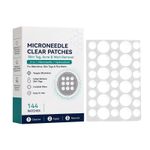 Microneedle Clear Patches Skin Tag, Acne & Wart Remover 144 Patches