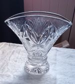 Stuart  Crystal CUT ART DECO Display Fan Vase   unmarked
