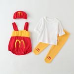 Kids Baby McDonald's Clothes Set Outfit Toddler Infant Romper Hat Long T-Shirt
