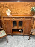 Antique Victorian Aesthetic Movement Oak Display cupboard cabinet