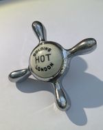 Bolding London Vintage Single Hot Water Tap Head. Ceramic centre. Edwardian? 